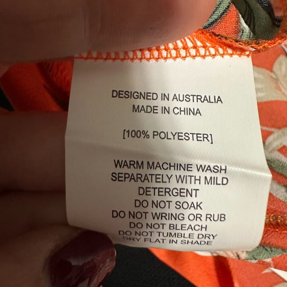Paperheart Orange Floral Tropical Satin Dress Size: M - Picture 7 of 7